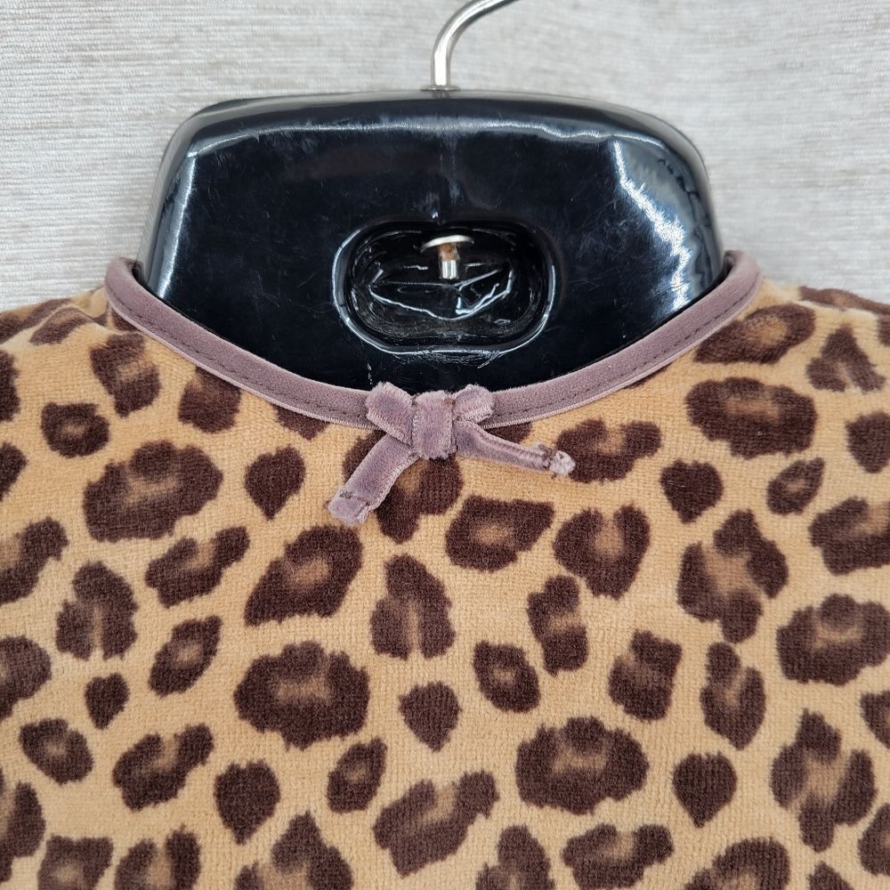 Gap Y2K Leopard Print Ruffle Hem Velour Dress Girls Infant Baby Size 3 to 6 mo - Picture 2 of 12